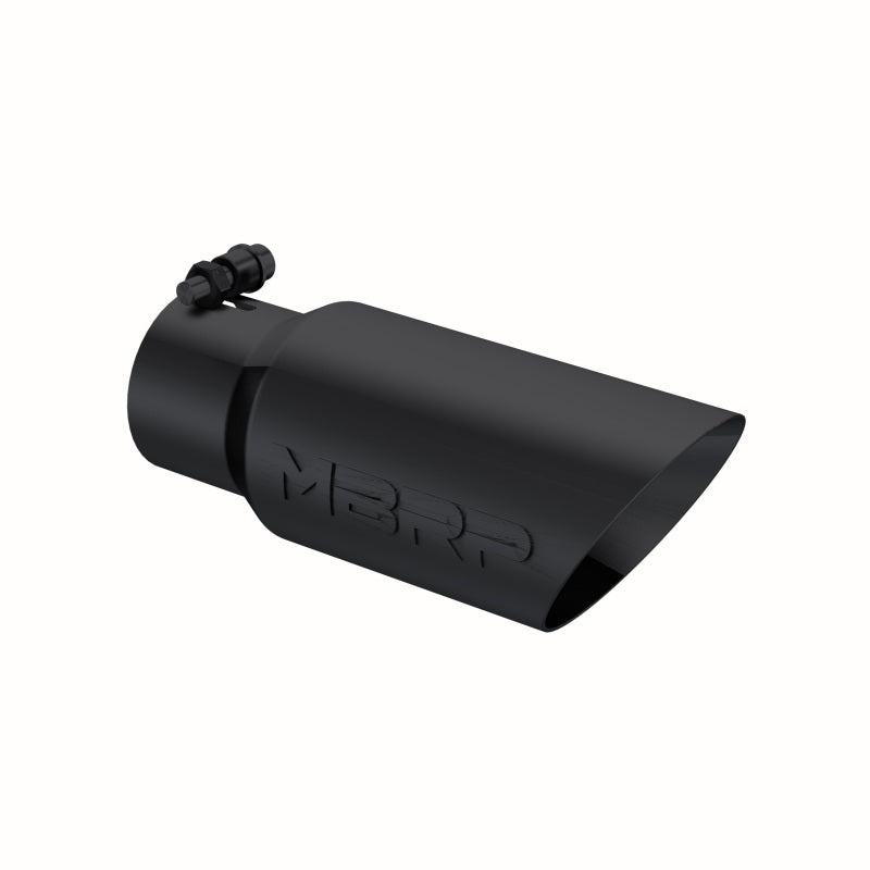 MBRP Universal Tip 4in OD 3in Inlet 10in Length Dual Wall Angled End Black-SR1 Performance