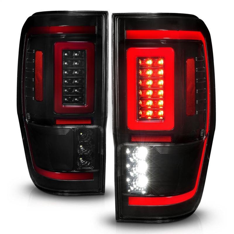 ANZO 19-22 Ford Ranger Full LED Taillights w/ Lightbar Sequential Signal Black Housing/Smoke Lens-SR1 Performance