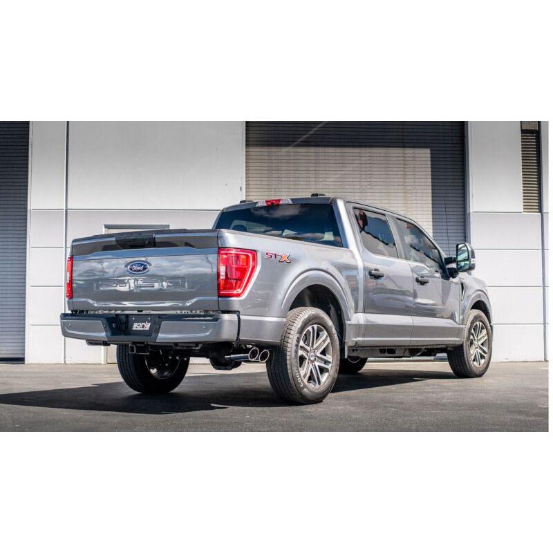 Borla F-150 2021 3.3L CC SB EC STB XL/XLT/Lariat/KR/Plnm/LTD 3/2.25 DSE Cat-Back ATAK Chrome Tips