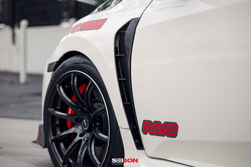 Seibon Carbon Fiber Fender Ducts for 2017-2020 Honda Civic Type R - Lightweight and Durable Performance Upgrade