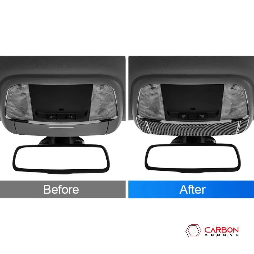 [3pcs] Real Carbon Fiber Overhead Light Trim Overlay for 2011-2022 Dodge Durango - carbonaddons Carbon Fiber Parts, Accessories, Upgrades, Mods