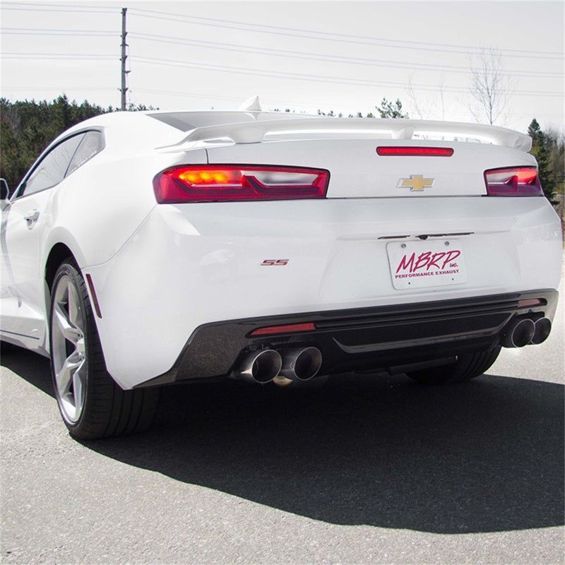 MBRP 2016 Chevy Camaro V8 6.2L 6spd 3in Alum Race Dual Cat Back w/ 4.5in Quad Dual Wall Tips-SR1 Performance