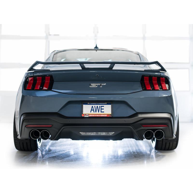 AWE 2024 Ford Mustang GT Fastback S650 RWD SwitchPath Catback Exhaust w/ Quad Chrome Silver Tips