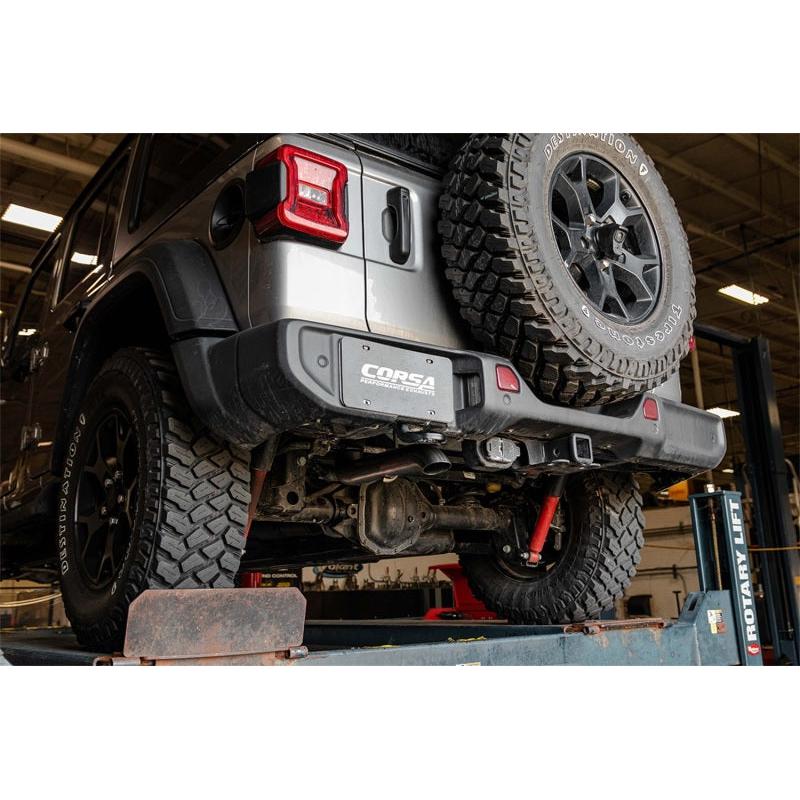 Corsa 2018-2024 Jeep Wrangler JLU 3.6L Sport 2.75in Cat-Back Exhaust w/ Turn Down Tip-SR1 Performance