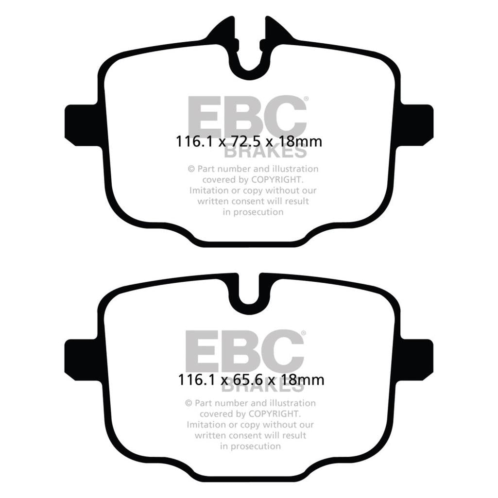 EBC Redstuff Ceramic Low Dust Rear Brake Pads for BMW M3/M4 (G80/G82/G83) with Cast Iron Rotors