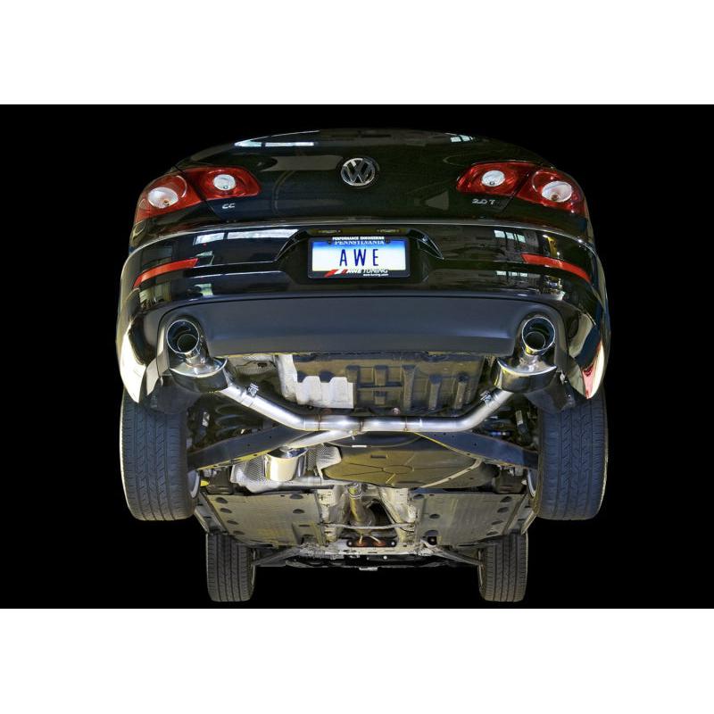 AWE Tuning VW CC Touring Edition Exhaust Dual Outlet - Diamond Black Tips