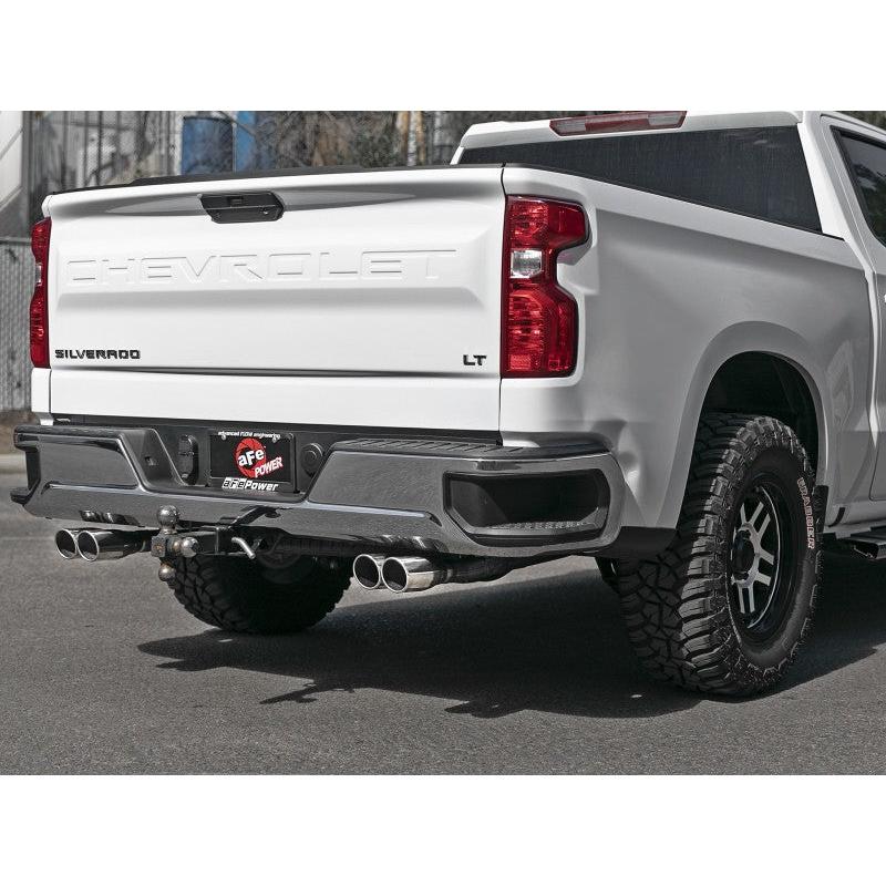 aFe Gemini XV 3in 304 SS Cat-Back Exhaust w/ Cutout 19-21 GM Silverado/Sierra 1500 V8- w/ Black Tips