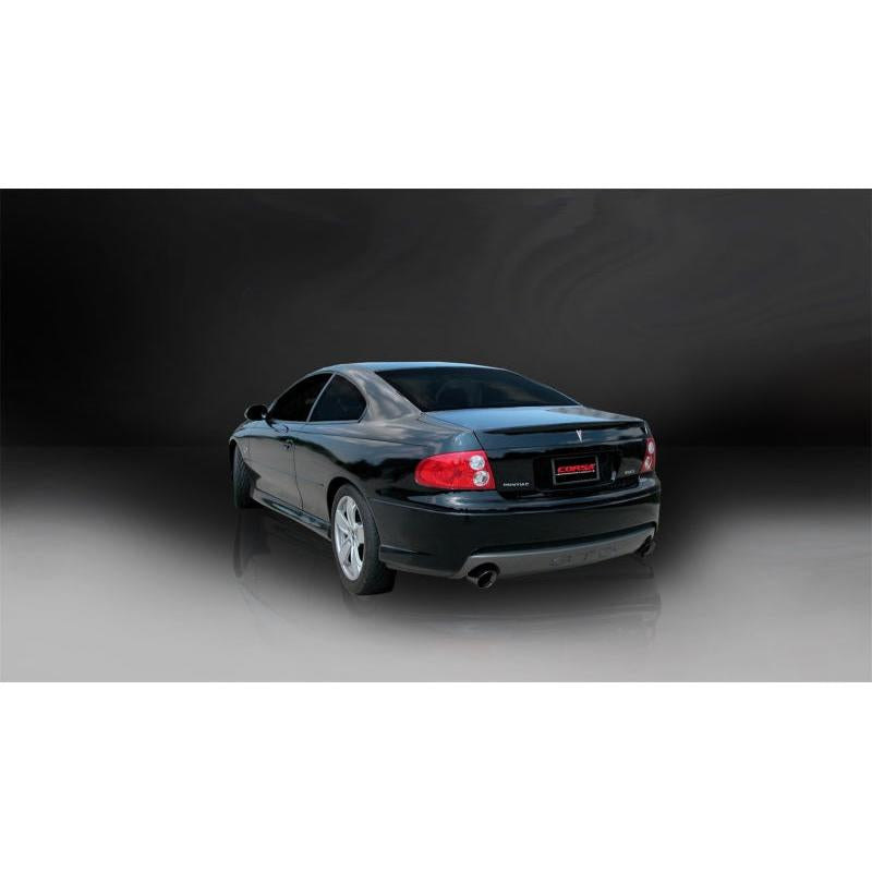 Corsa 05-06 Pontiac GTO 6L V8 2.5in Sport Cat-Back Exhaust + XPipe w/Dual Exit Single 4in BlackTips-SR1 Performance