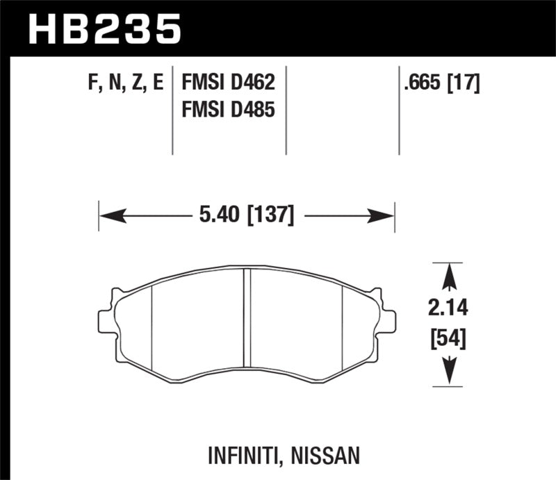 Hawk 91-96 Infiniti G20/ Nissan 240SX/ Sentra HPS Street Front Brake Pads