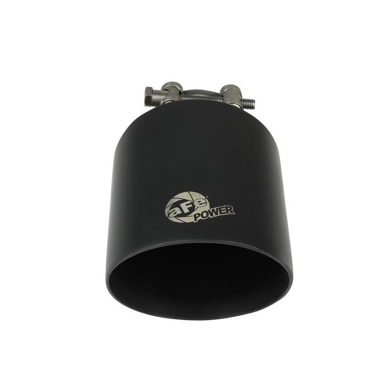aFe Takeda 304 SS Clamp-On Exhaust Tip 2.5in. Inlet / 4.5in. Outlet / 7in. L - Black-SR1 Performance