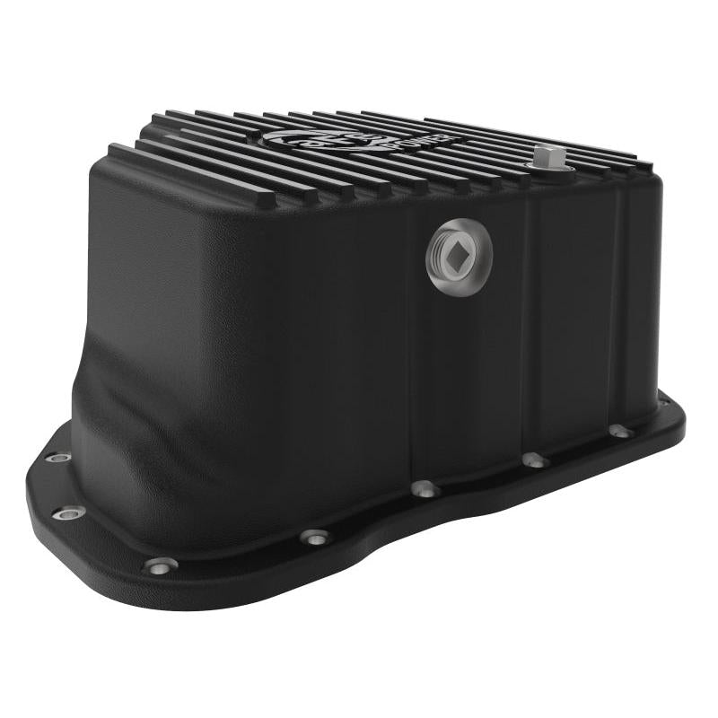 aFe POWER GM Diesel Trucks 01-10 V8-6.6L (td) Pro Series Engine Oil Pan Black w/ Machined Fins-SR1 Performance
