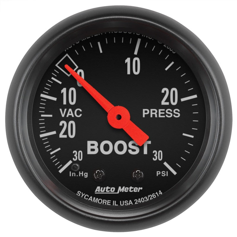 Autometer Z Series 52mm 30 In Hg.-Vac. / 30 PSI Boost / Vacuum Gauge-SR1 Performance