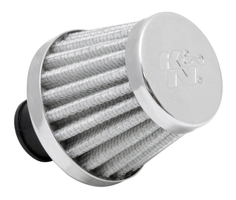 K&N 2in Base OD x .375in Flange ID x 1.75in H Rubber Base Crankcase Vent Filter - White-SR1 Performance