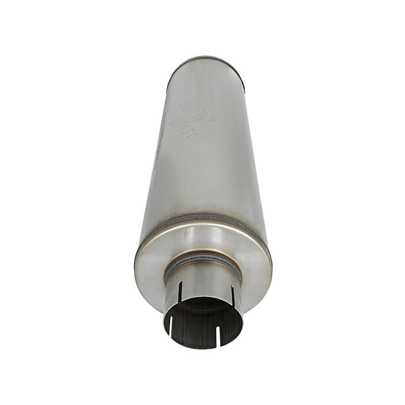 aFe MACH Force-Xp 409 SS Muffler 3-1/2in ID Center/Center x 7in Dia x 24in L - Round Body-SR1 Performance