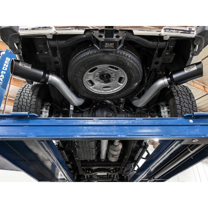 aFe Atlas Exhaust 4in Dual DPF-Back Al Steel w/ Black Tips 16-17 GM Diesel Truck V8-6.6L (td) LML-SR1 Performance