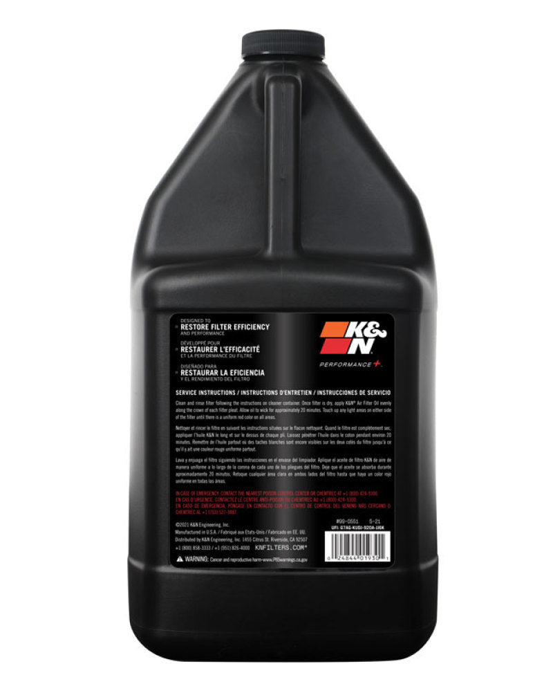 K&N 1 Gallon Air Filter Oil-SR1 Performance