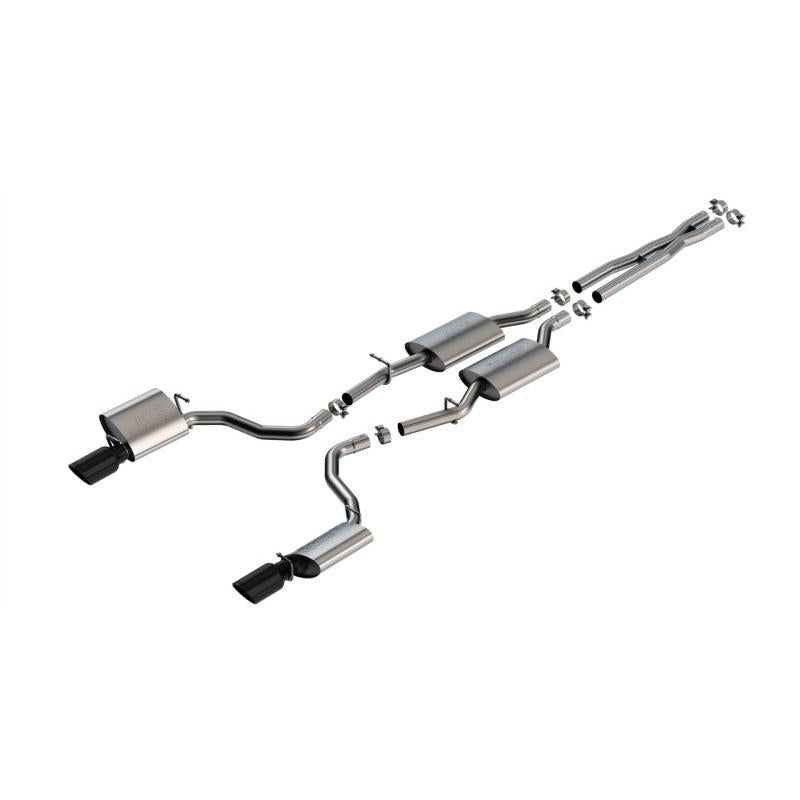 Borla 19-23 Dodge Charger GT 3.6L V6 RWD S-Type Catback Exhaust - Black Chrome Tips