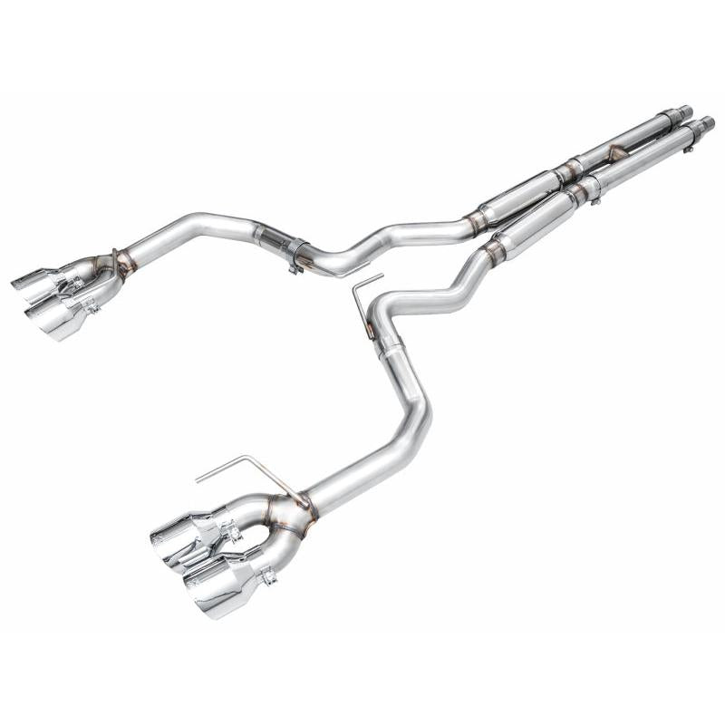 AWE 2024 Ford Mustang Dark Horse S650 RWD Track Edition Catback Exhaust w/ Quad Chrome Silver Tips