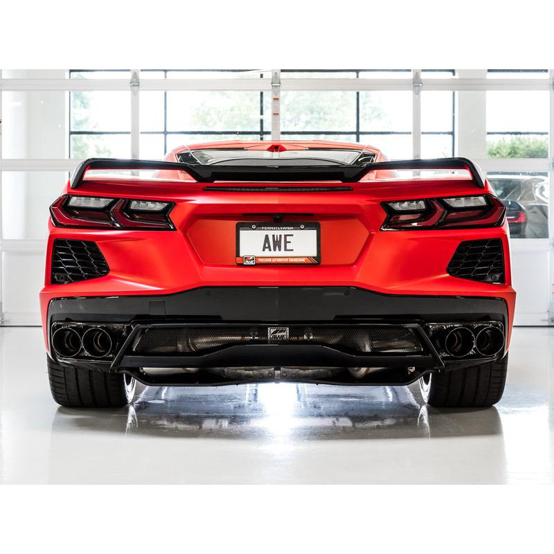 AWE Tuning 2020 Chevrolet Corvette (C8) Touring Edition Exhaust - Quad Diamond Black Tips