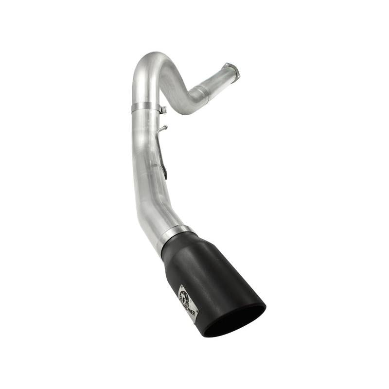 aFe Atlas 5in DPF-Back Aluminized Steel Exh Sys Ford Diesel Trucks 11-14 v8-6.7L td wrinkled blk tip-SR1 Performance