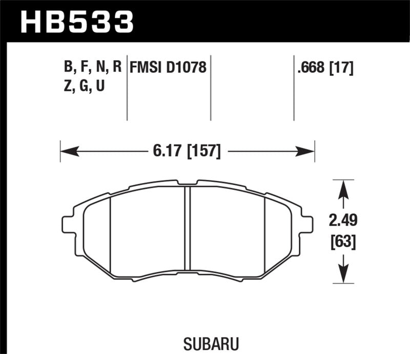 Hawk 05-08 LGT D1078 Performance Ceramic Street Front Brake Pads-SR1 Performance