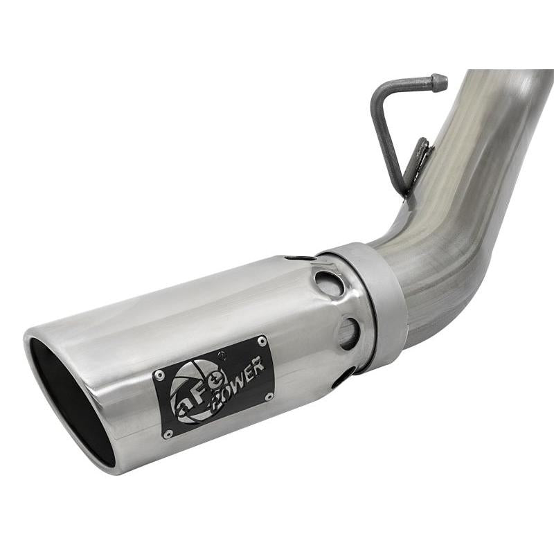 aFe Large Bore-HD 4in 409-SS DPF-Back Exhaust w/Dual Polished Tips 2017 GM Duramax V8-6.6L (td) L5P