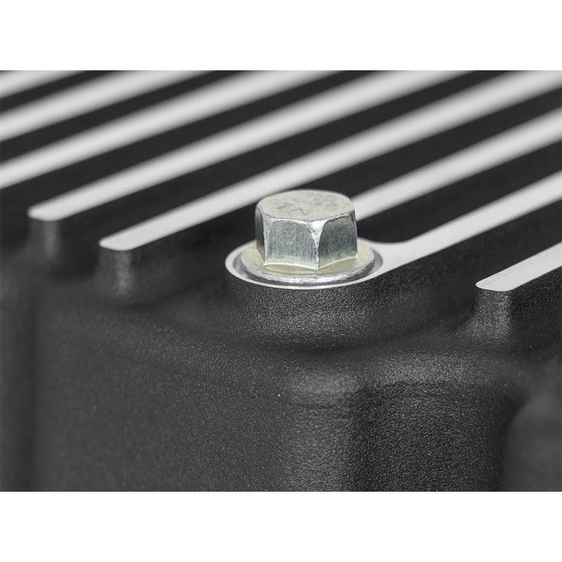 AFE Pro Series Engine Oil Pan Black w/Machined Fins; 11-16 Ford Powerstroke V8-6.7L (td)