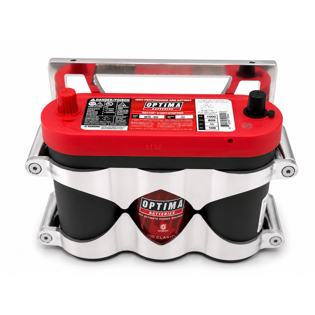 tray specifically designed accommodate Optima 9010-044 6-Volt battery ensuring