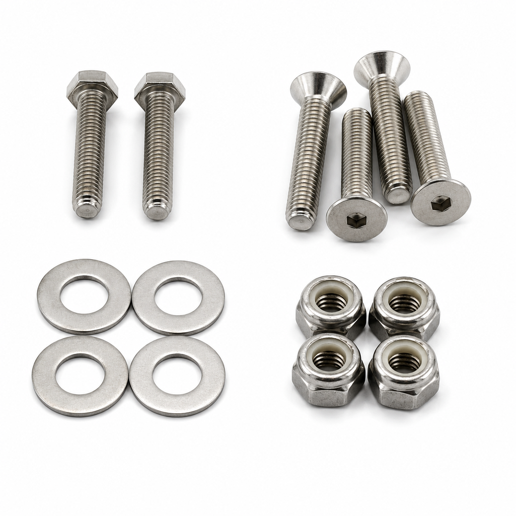 Main plates spacer mount stands top hold-down brackets stainless
