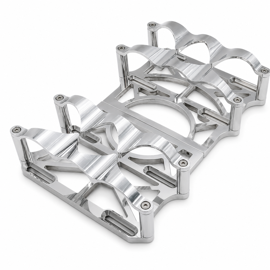 Granatelli Motor Sports 2 x 6-Volt OPTIMA Battery Tray Set – Billet Black (452201)