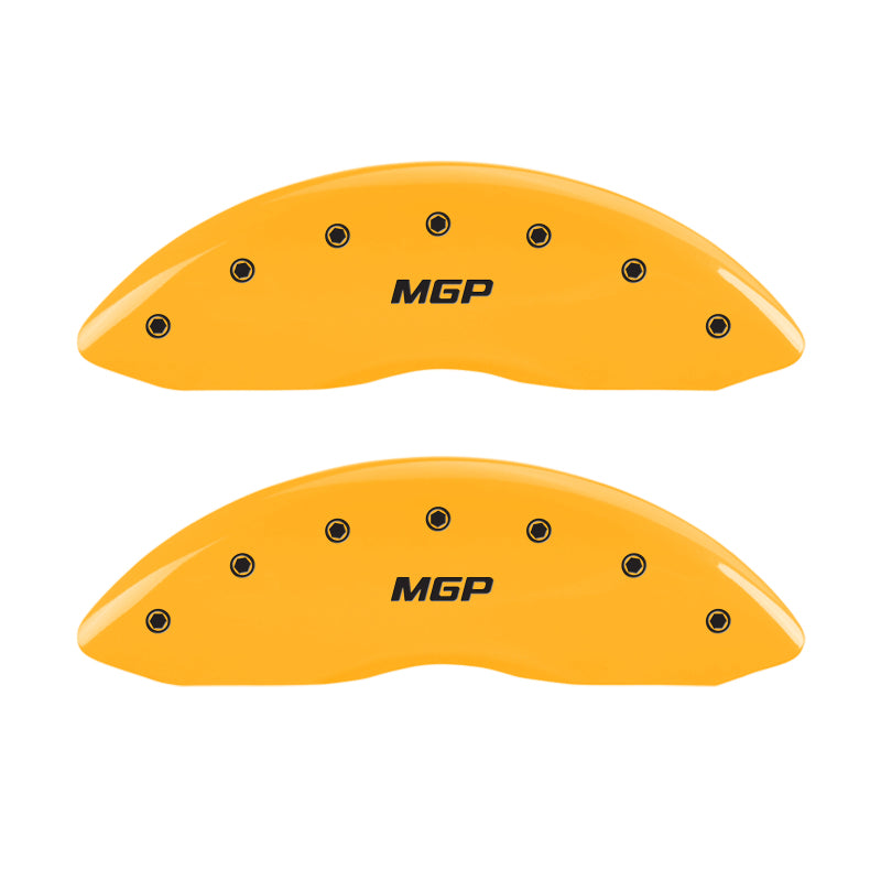 MGP 4-Piece Yellow Powder Coated Brake Caliper Covers for Lincoln Navigator (2003-2006) * Engraved Front & Rear