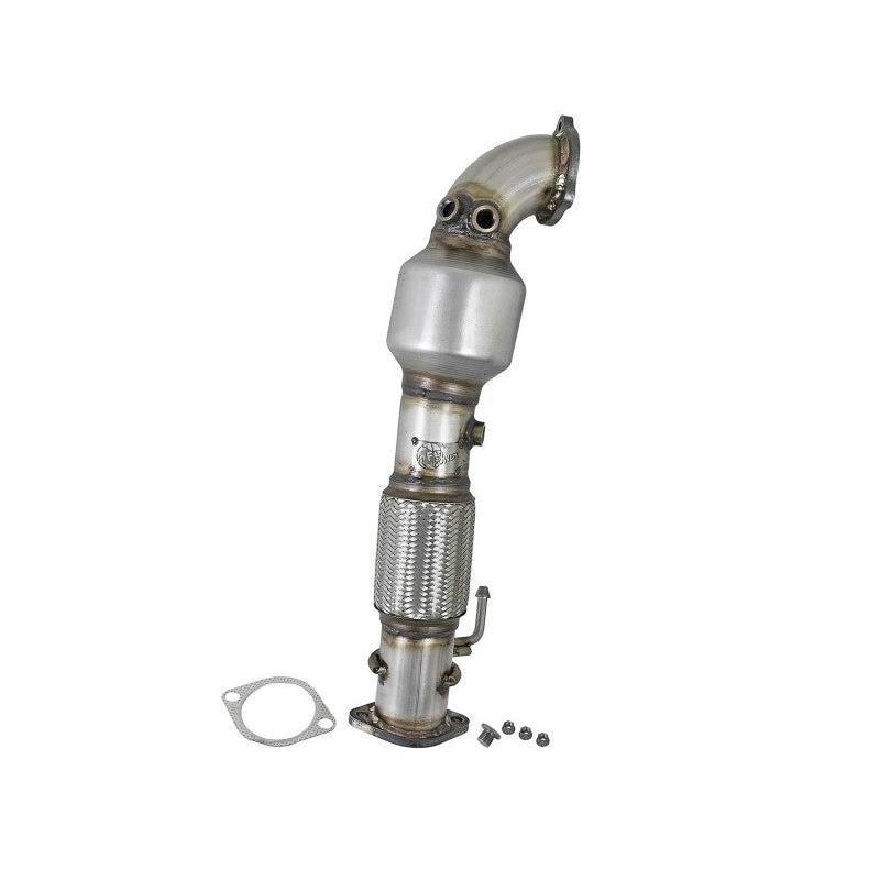 aFe Power Twisted Steel SS304 Downpipe 2.5in w/Cat 17-18 Hyundai Elantra L4-1.6L (t)