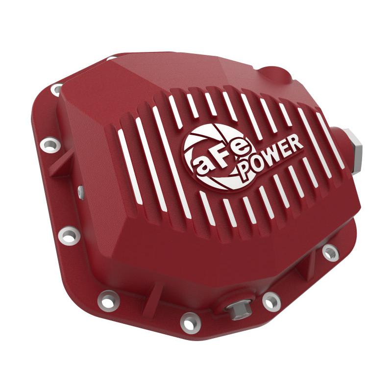 aFe 20-23 Jeep Gladiator JT (Dana M220) Pro Series Rear Differential Cover Red w/ Machined Fins-SR1 Performance