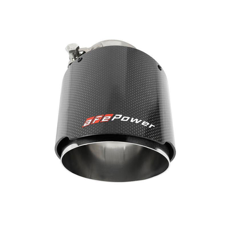 aFe MACH Force-Xp 304 SS Clamp-On Exhaust Tip 2.5in. Inlet / 4.5in. Outlet / 7in. L - Carbon Fiber