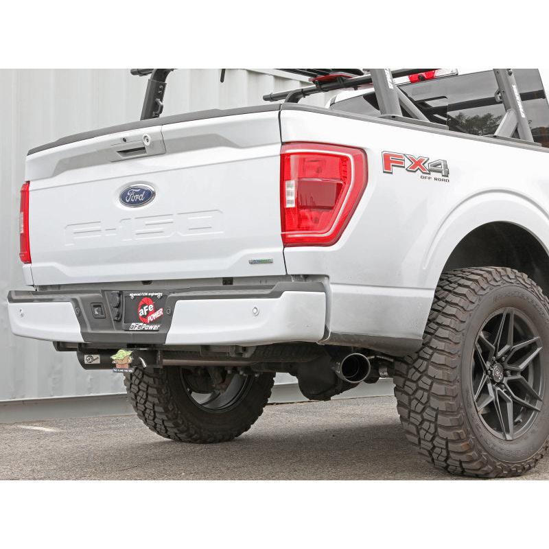 aFe Gemini XV 3in 304 SS Cat-Back Exhaust 2021 Ford F-150 V6 2.7L/3.5L (tt)/V8 5.0L w/ CO Black Tips