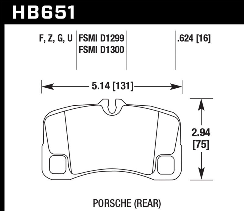 Hawk 07-08 Porsche 911 Turbo/911 GT3/911 GT3 CUP Rear Ceramic Street Brake Pads-SR1 Performance