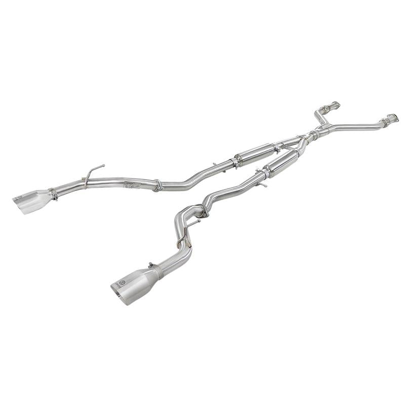 aFe Takeda 2.5in 304 SS Cat-Back Exhaust System w/ Polished Tips 16-18 Infiniti Q50 V6-3.0L (tt)