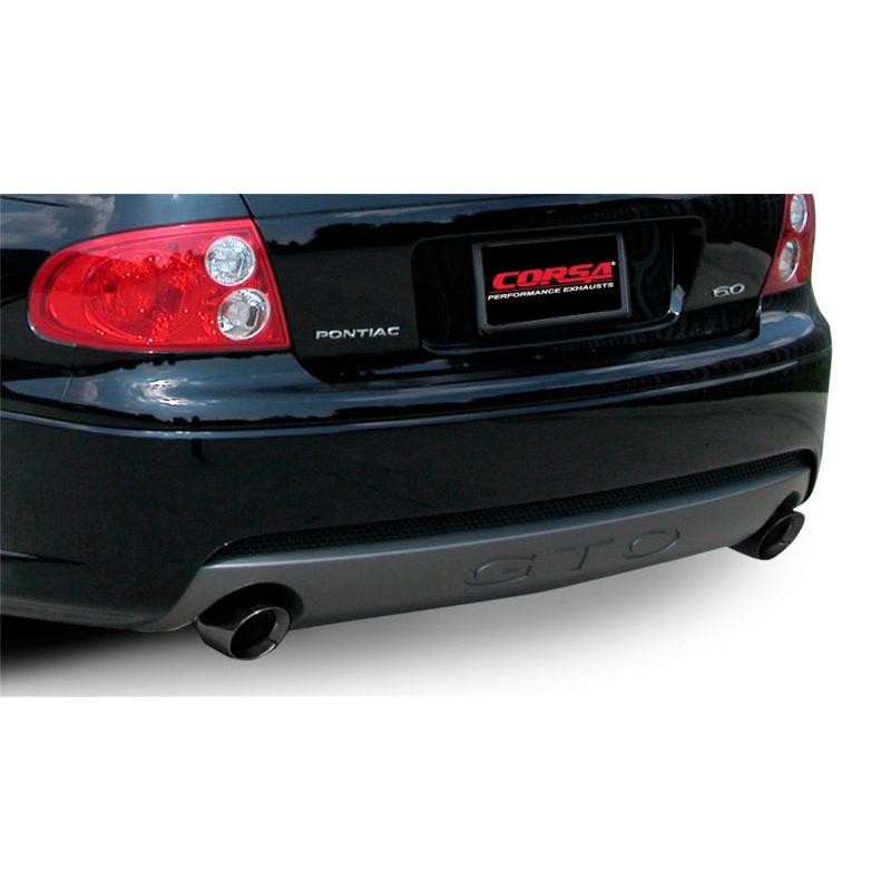 Corsa 05-06 Pontiac GTO 6L V8 2.5in Sport Cat-Back Exhaust + XPipe w/Dual Exit Single 4in BlackTips-SR1 Performance