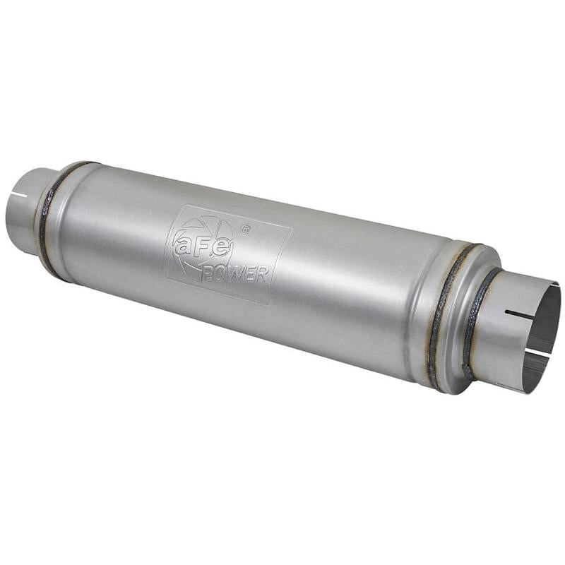 aFe ATLAS Aluminized Steel Muffler 5in Center/Center 24in L x 7in Diameter - Round Body-SR1 Performance