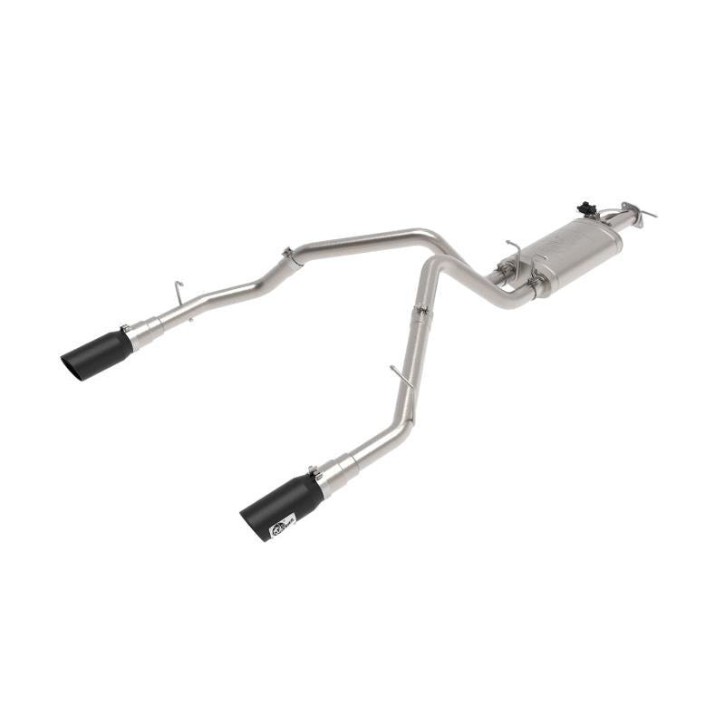 aFe Gemini XV 3in 304 SS Cat-Back Exhaust 19-21 Ram 1500 V8 5.7L Hemi w/ Black Tips