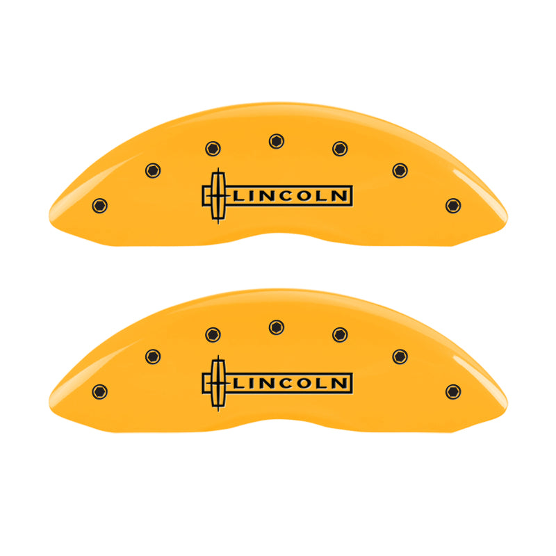 MGP Brake Caliper Covers for Lincoln Navigator * Yellow Finish with Engraved Logos, Part #36009SLC1YL