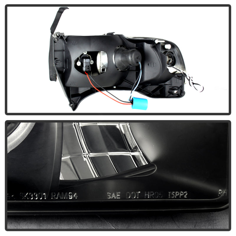 Spyder Dodge Ram 1500 94-01 Sport Projector Headlights LED Halo LED Blk Smke PRO-YD-DR94-HL-AM-BSM-SR1 Performance