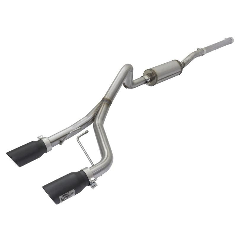 aFe Rebel Series CB 2.5in Dual Center Exit SS Exhaust w/ Black Tips 07-15 Jeep Wrangler 3.6L/3.8L V6-SR1 Performance