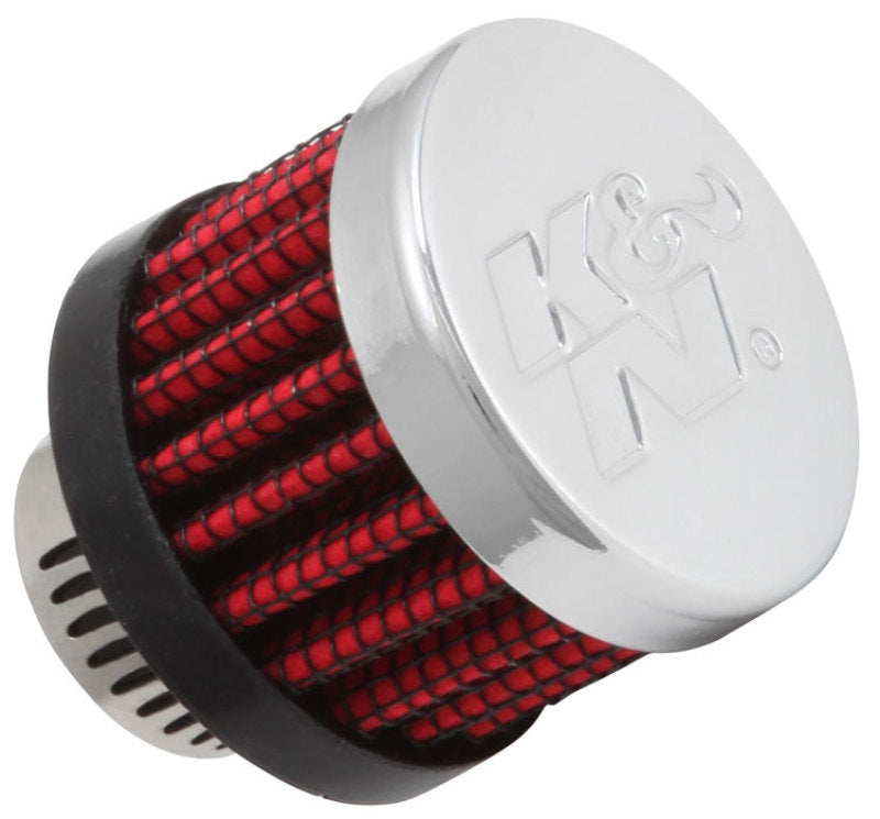 K&N Rubber Base Crankcase Vent Filter - 0.55in Flange ID 1.375in OD 1.125in Height-SR1 Performance