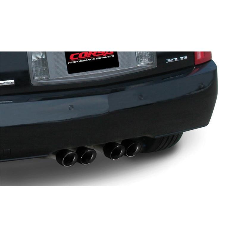 Corsa 2004-2008 Cadillac XLR 4.6L 25in Cat-Back Dual Rear w Twin 35in Black Pro-Series Tips