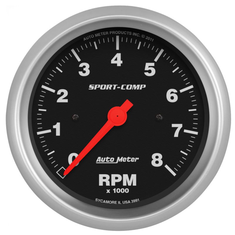 Autometer Sport-Comp 3-3/8 inch 8000 RPM Electronic In Dash Tach-SR1 Performance