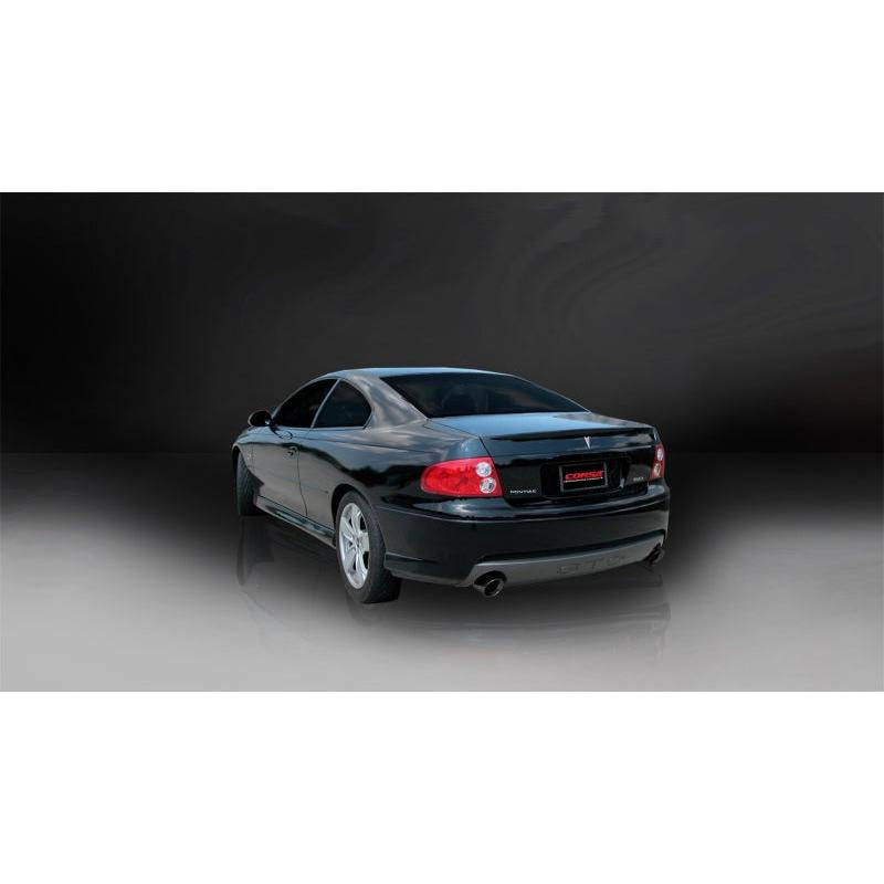 Corsa 05-06 Pontiac GTO 6L V8 2.5in Sport Cat-Back Exhaust + XPipe w/Dual Exit Single 4in BlackTips-SR1 Performance