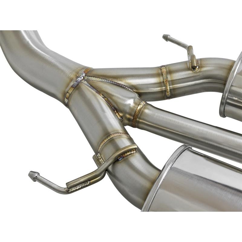 aFe POWER Takeda 2-1/2in to 2-1/4in 304SS Catback Dual-Exit Exhaust 17+ Honda Civic Type R w/CF Tips