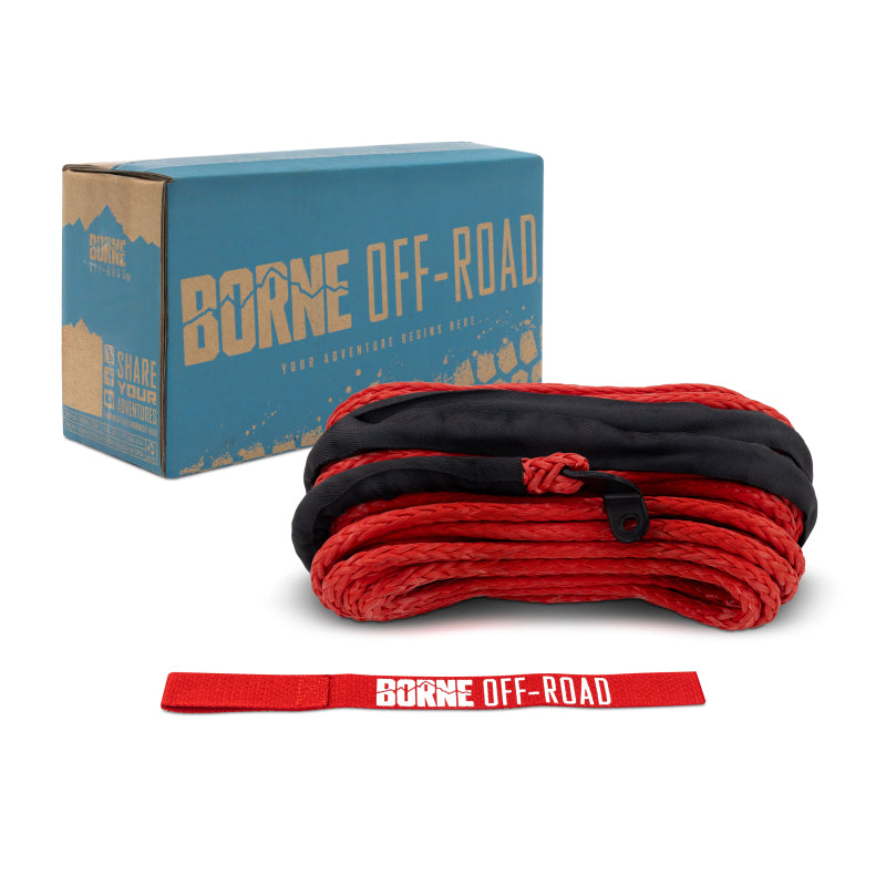Borne Off-Road 3/8 Inch x 85 Feet Synthetic Rope in Red