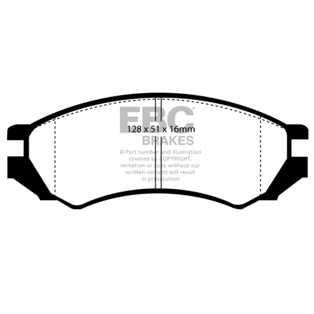 EBC Yellowstuff Front Brake Pads for Nissan Sentra and Saturn SC - Part No. DP4839R